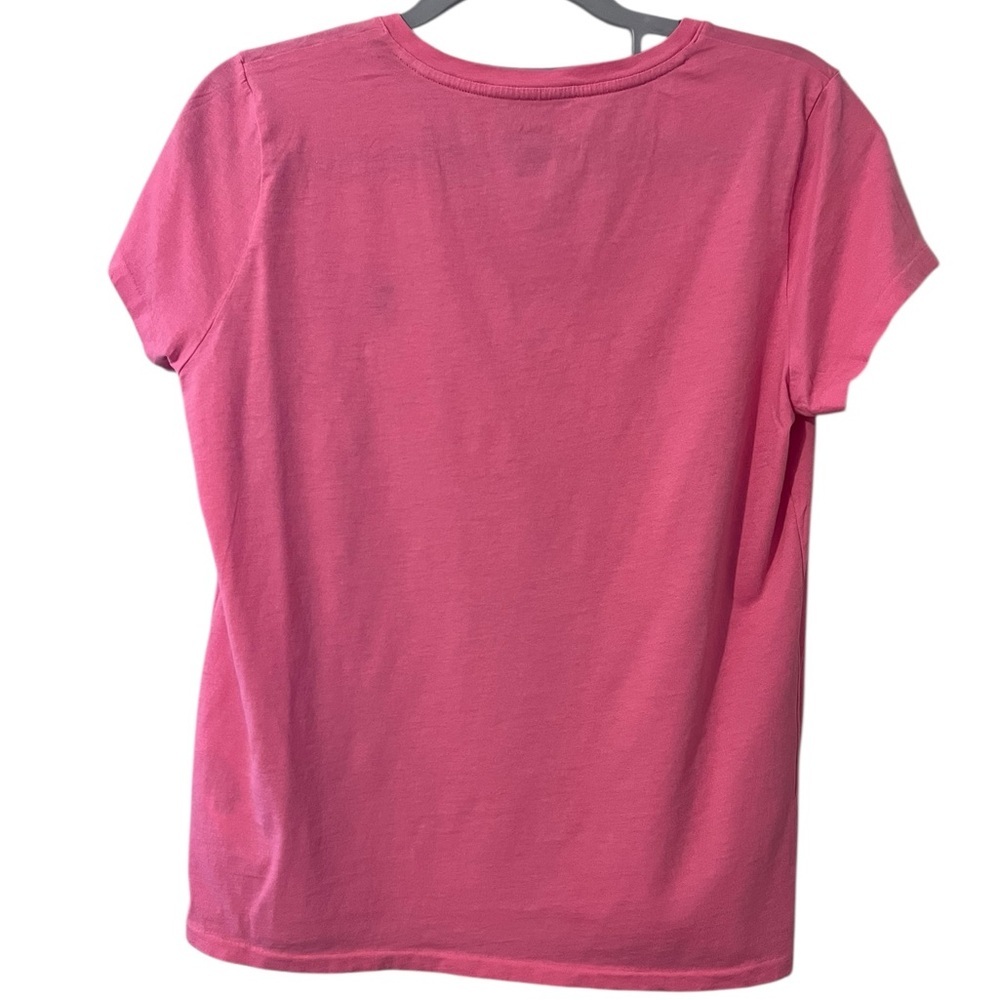 Polo by Ralph Lauren Pink V-Neck Short Sleeve Tee Size Medium - Picture 2 of 5